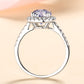 2 Carat Moissanite 925 Sterling Silver Halo Ring