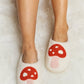 Mushroom Print Plush Slide Slippers