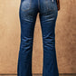 High Rise Flare Jeans with Pockets