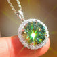 10 Carat Moissanite Pendant Platinum-Plated Necklace