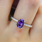 1 Carat Purple Moissanite 4-Prong Ring