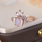 Natural Moonstone 18K Rose Gold-Plated 925 Sterling Silver Ring