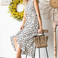 Leopard Print Smocked Ruffle Hem Dress