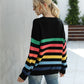 Rainbow Stripe Dropped Shoulder Sweater