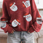 Sequin Santa Patch Round Neck Sweatshirt