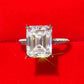 5 Carat Moissanite Platinum-Plated Ring