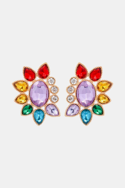 Geometrical Shape Glass Stone Earrings