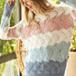 BiBi Color Block Openwork Long Sleeve Sweater