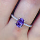 1 Carat Purple Moissanite 4-Prong Ring