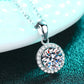 Chance to Charm 1 Carat Moissanite Round Pendant Chain Necklace