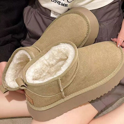 Fleece Lined Chunky Platform Mini Boots