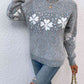 Four Leaf Clover Mock Neck Sweater