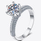 2 Carat Moissanite 925 Sterling Silver Side Stone Ring