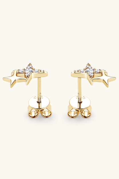 Moissanite 925 Sterling Silver Star Shape Earrings