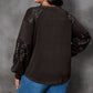 Plus Size Graphic Sequin Long Sleeve Round Neck T-Shirt