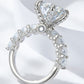 3-Carat Moissanite Platinum-Plated Side Stone Ring