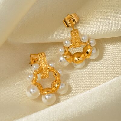Irregular 18K Gold-Plated Pearl Earrings