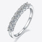 Moissanite Platinum-Plated Half-Eternity Ring