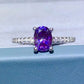 1 Carat Purple Moissanite 4-Prong Ring