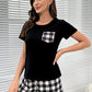 Plaid Heart Top and Shorts Lounge Set