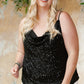 Plus Size Sequin Cowl Neck Cami Top