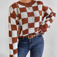 Checkered Round Neck Sweater