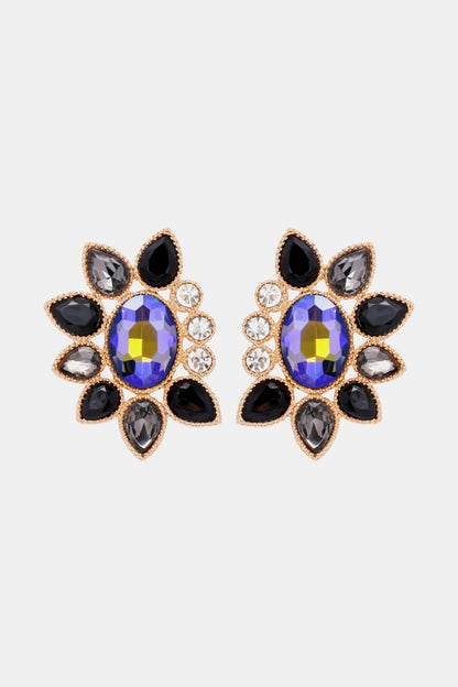 Geometrical Shape Glass Stone Earrings