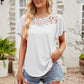 Spliced Lace Flutter Sleeve Top