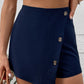 Zip-Back High Waist Shorts