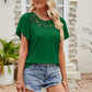 Spliced Lace Flutter Sleeve Top