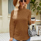 Slit Long Sleeve Mock Neck Sweater