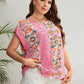 Plus Size Printed Round Neck Blouse