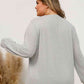 Plus Size Round Neck Ruched Long Sleeve Top