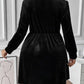 Plus Size Twisted V-Neck Long Sleeve Mini Dress