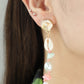 Synthetic Pearl Shell Drop Earrings