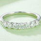 Moissanite Platinum-Plated Half-Eternity Ring