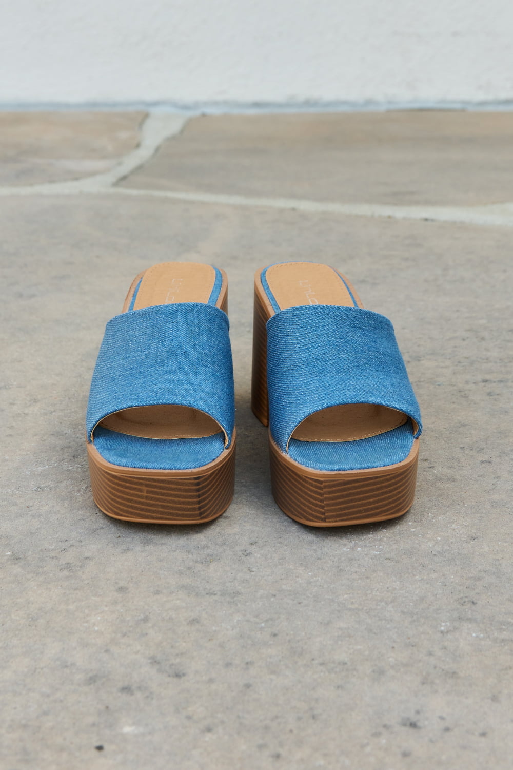 Essential Platform Heel Denim Sandals