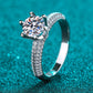 2 Carat Moissanite 925 Sterling Silver Side Stone Ring