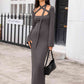 Tie Detail Long Sleeve Maxi Dress