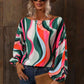 Printed Boat Neck Blouse