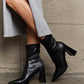 Stacy Block Heel Sock Boots in Black