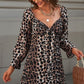 Leopard Flounce Sleeve Mini Dress