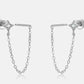 Inlaid Zircon Long Chain Stud Earrings