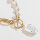 5-Piece Half Pearl Half Chain Toggle Clasp Necklace