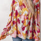 Printed Flounce Sleeve Buttoned Blouse