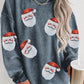 Sequin Santa Patch Ribbed Sweatshirt