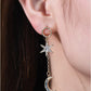 5-Pair Inlaid Rhinestone Star and Moon Drop Earrings Set