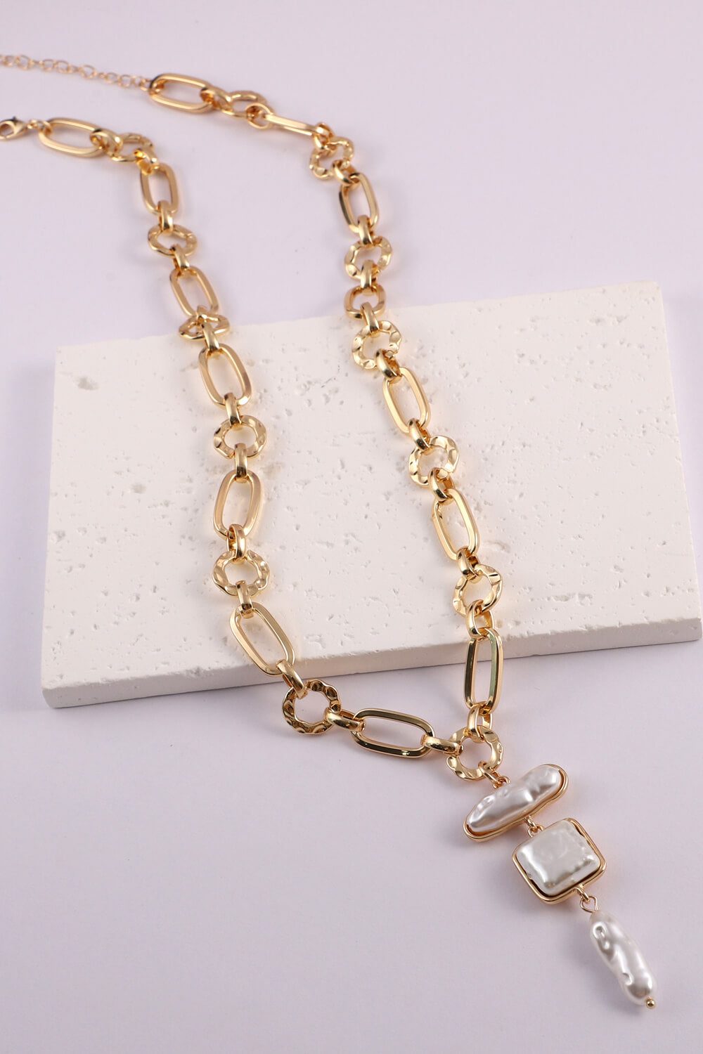 5-Piece Freshwater Pearl Chunky Chain Necklace