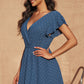 Tie Back Surplice Neck Flutter Sleeve Dress