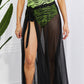 Mesh Wrap Maxi Cover-Up Skirt